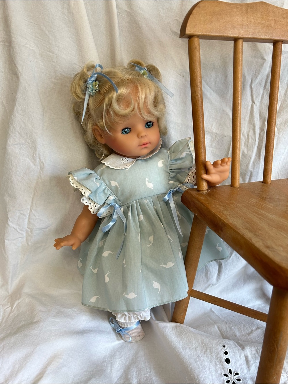 Vintage 1989 Kaiser Doll in Light Blue Dress - from West Germany